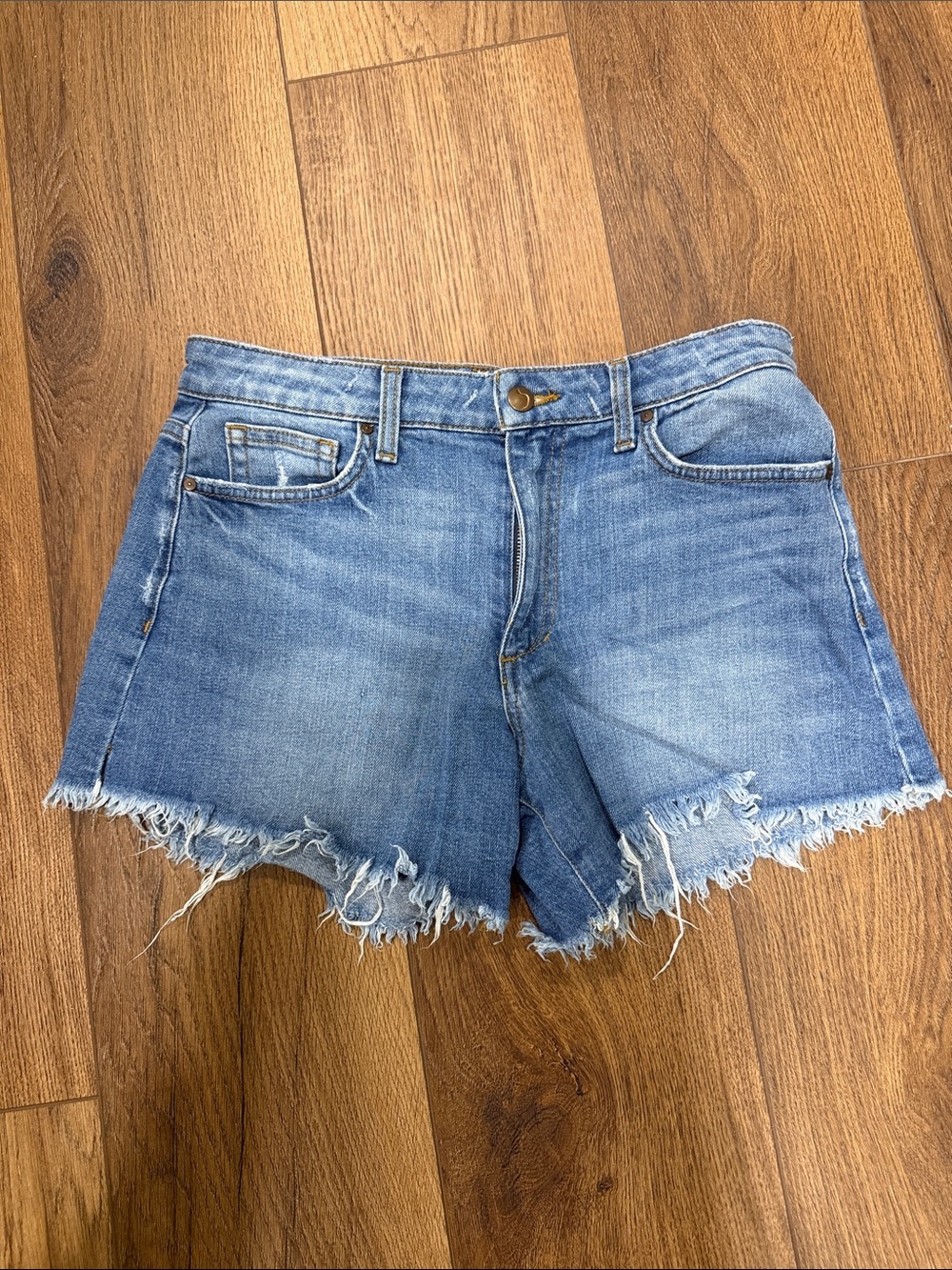 Joe's Jeans Faded Light Blue Frayed Hem Denim Shorts